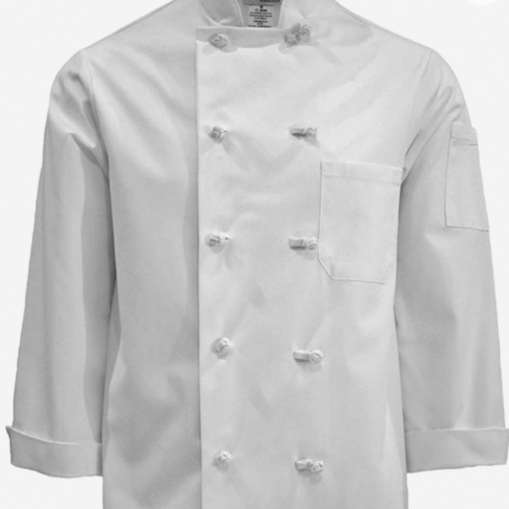 Classic White Knot Buttoned Chef Jackets Unisex 50XL